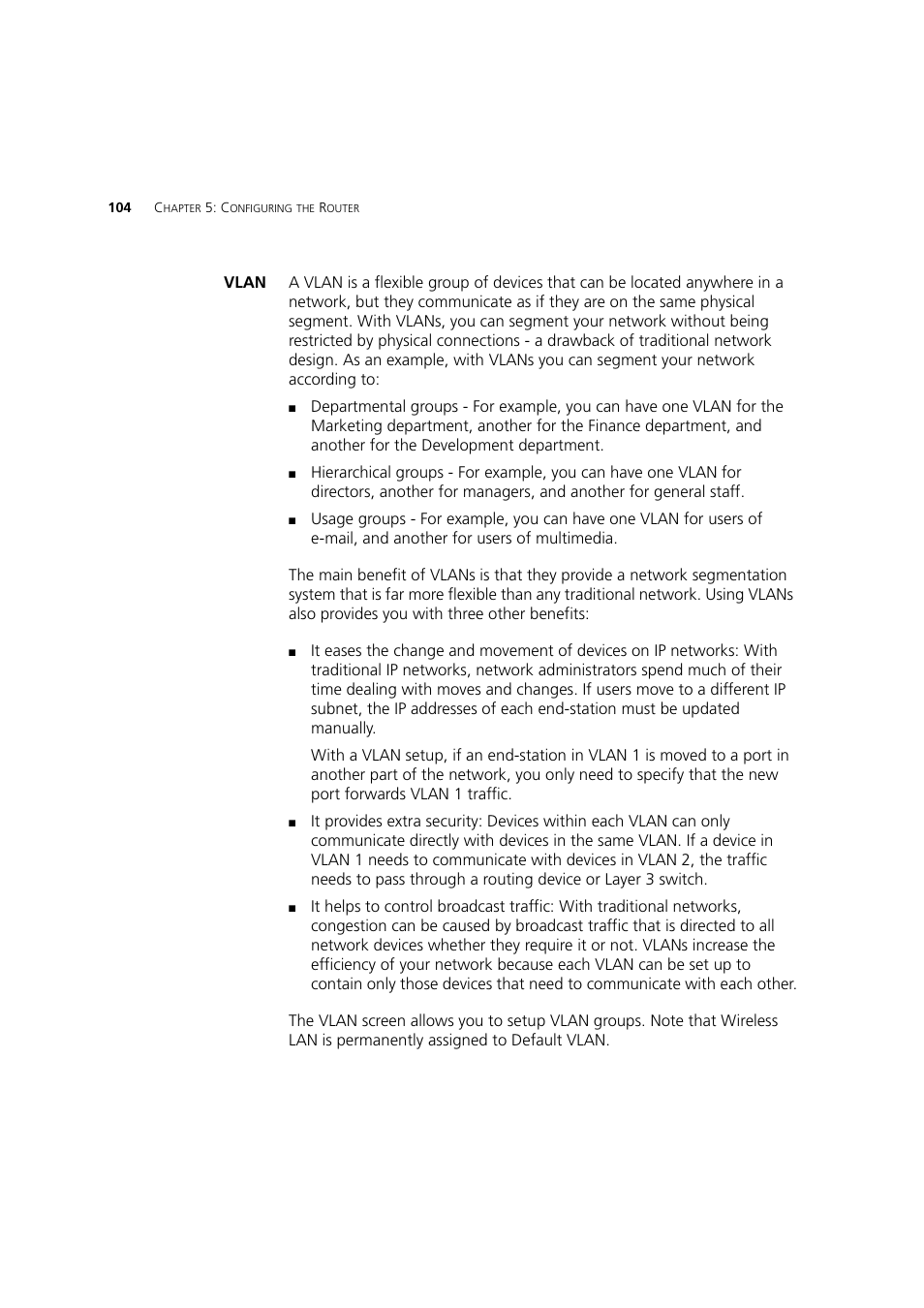 Vlan | 3Com WL-603 User Manual | Page 106 / 182
