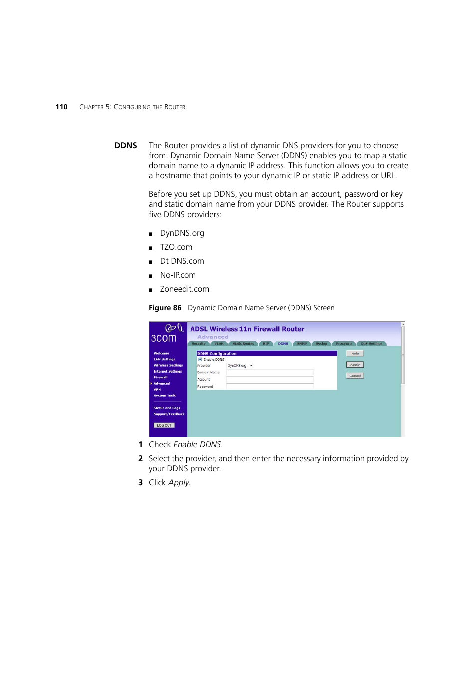 Ddns | 3Com WL-603 User Manual | Page 112 / 182