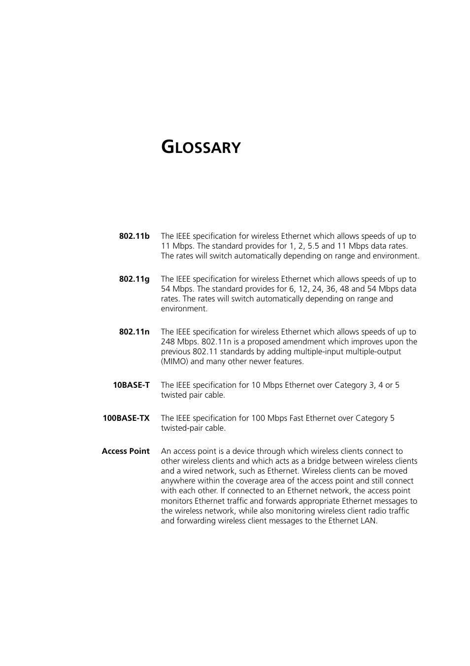 Glossary, Lossary | 3Com WL-603 User Manual | Page 167 / 182