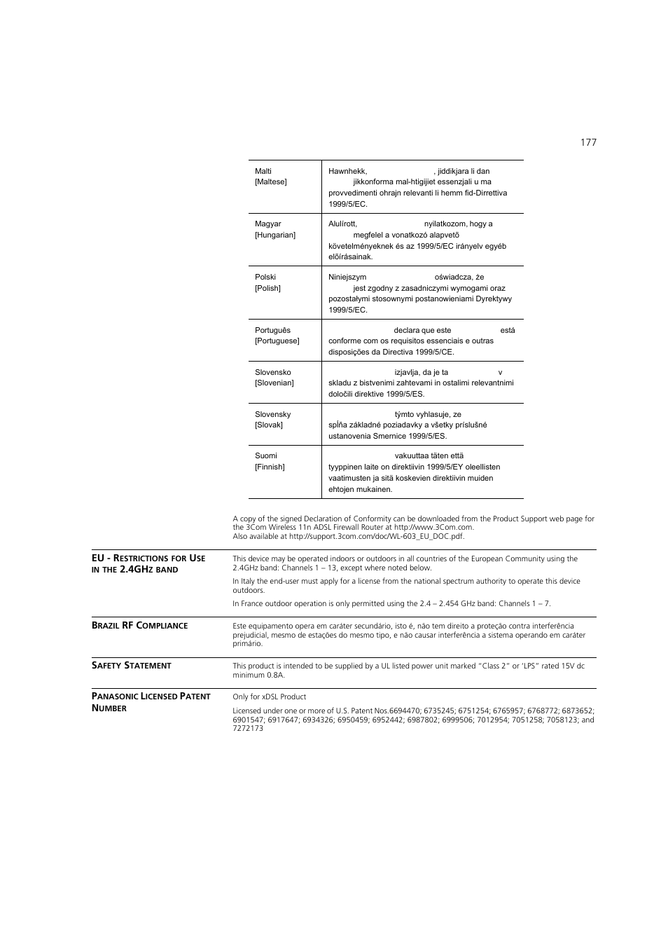 3Com WL-603 User Manual | Page 179 / 182