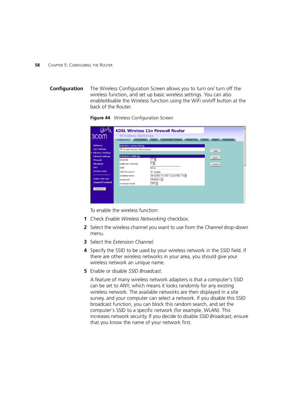 Configuration | 3Com WL-603 User Manual | Page 60 / 182