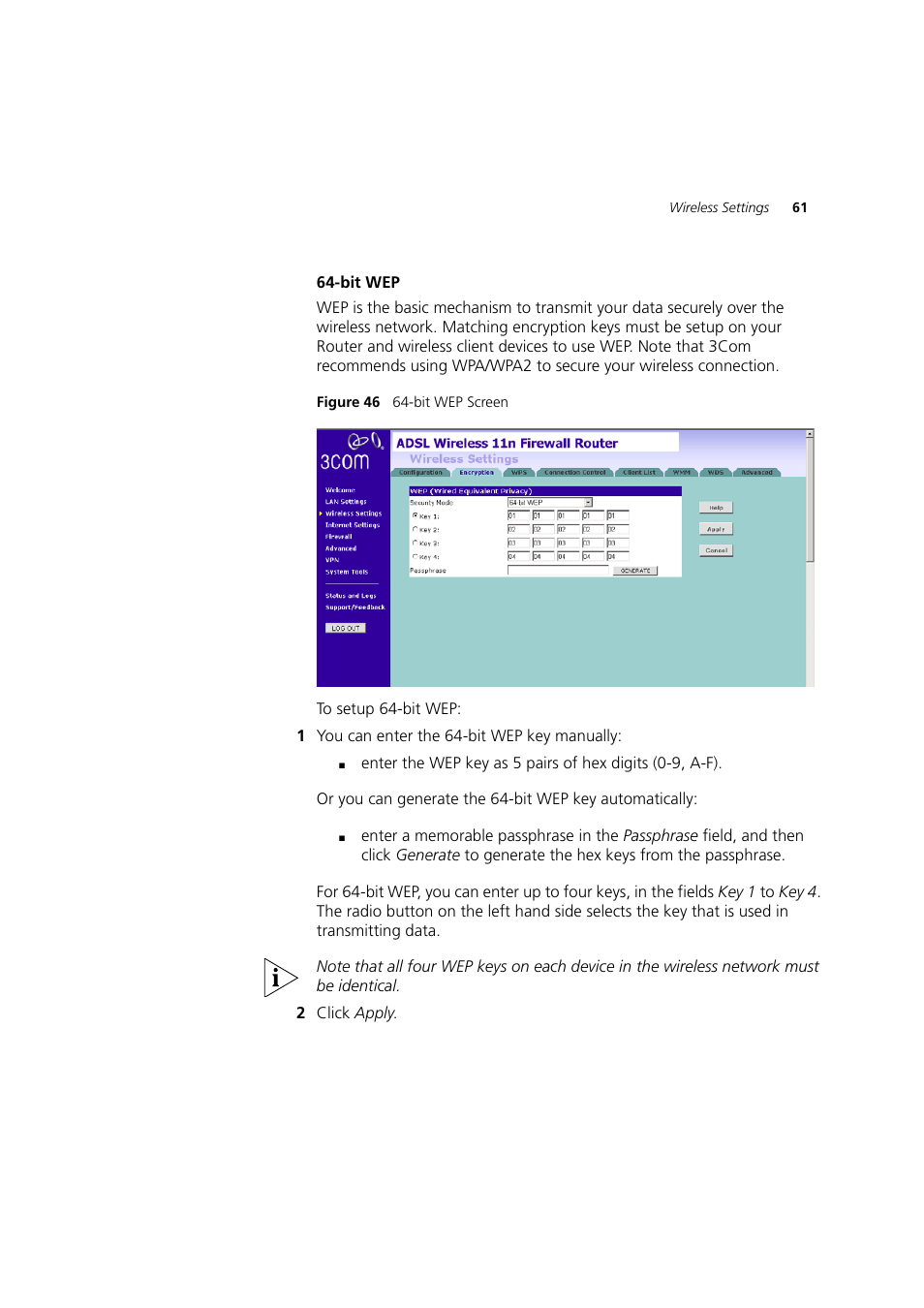 Bit wep (see | 3Com WL-603 User Manual | Page 63 / 182