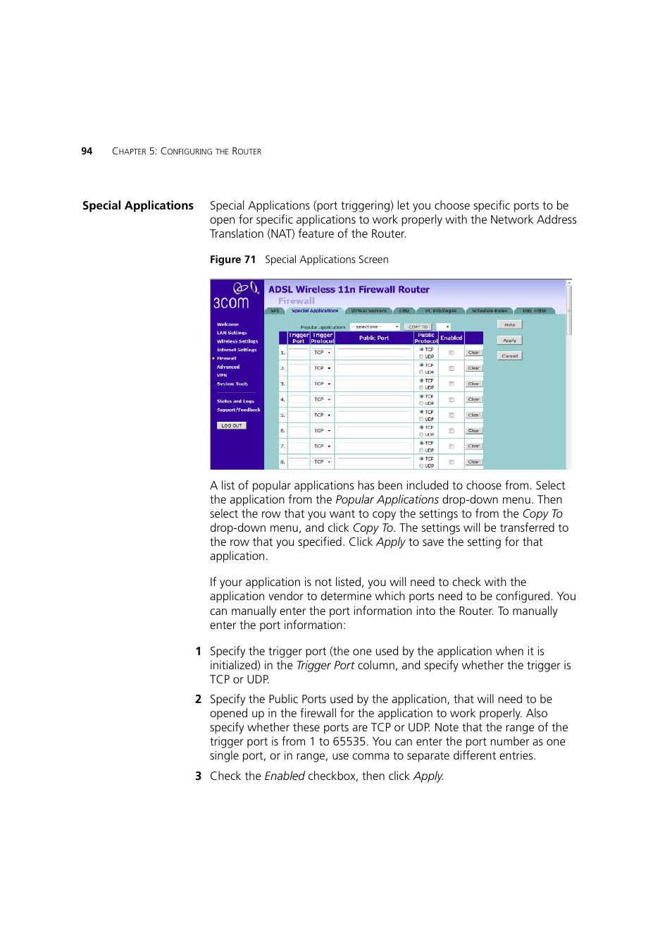 Special applications | 3Com WL-603 User Manual | Page 96 / 182