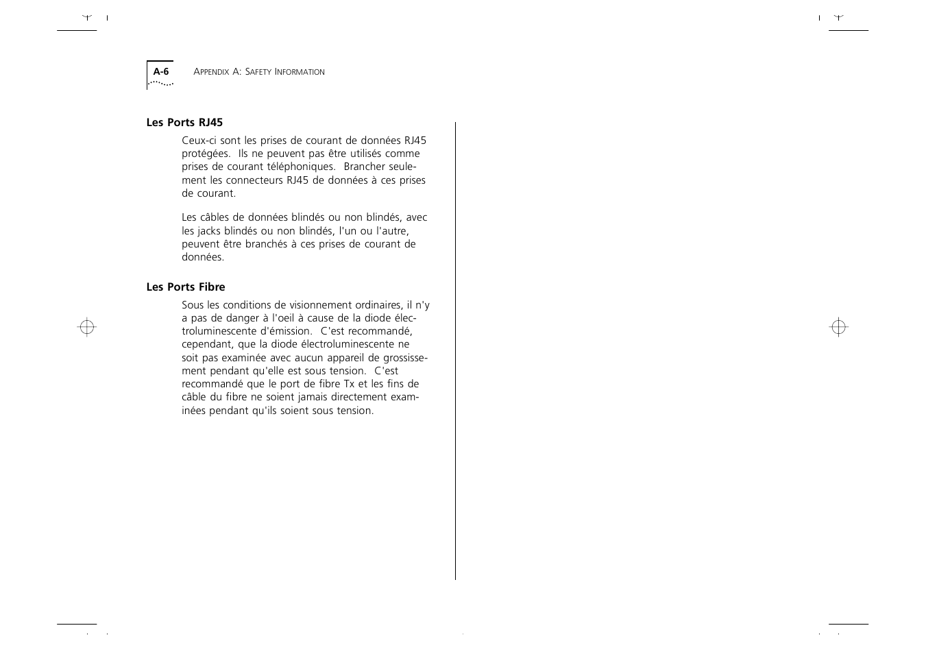 Les ports rj45, Les ports fibre, Les ports rj45 a-6 | Les ports fibre a-6 | 3Com 1000 User Manual | Page 120 / 152