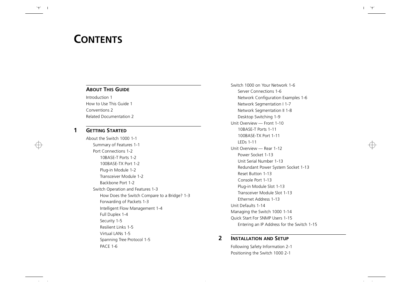 Ontents | 3Com 1000 User Manual | Page 3 / 152
