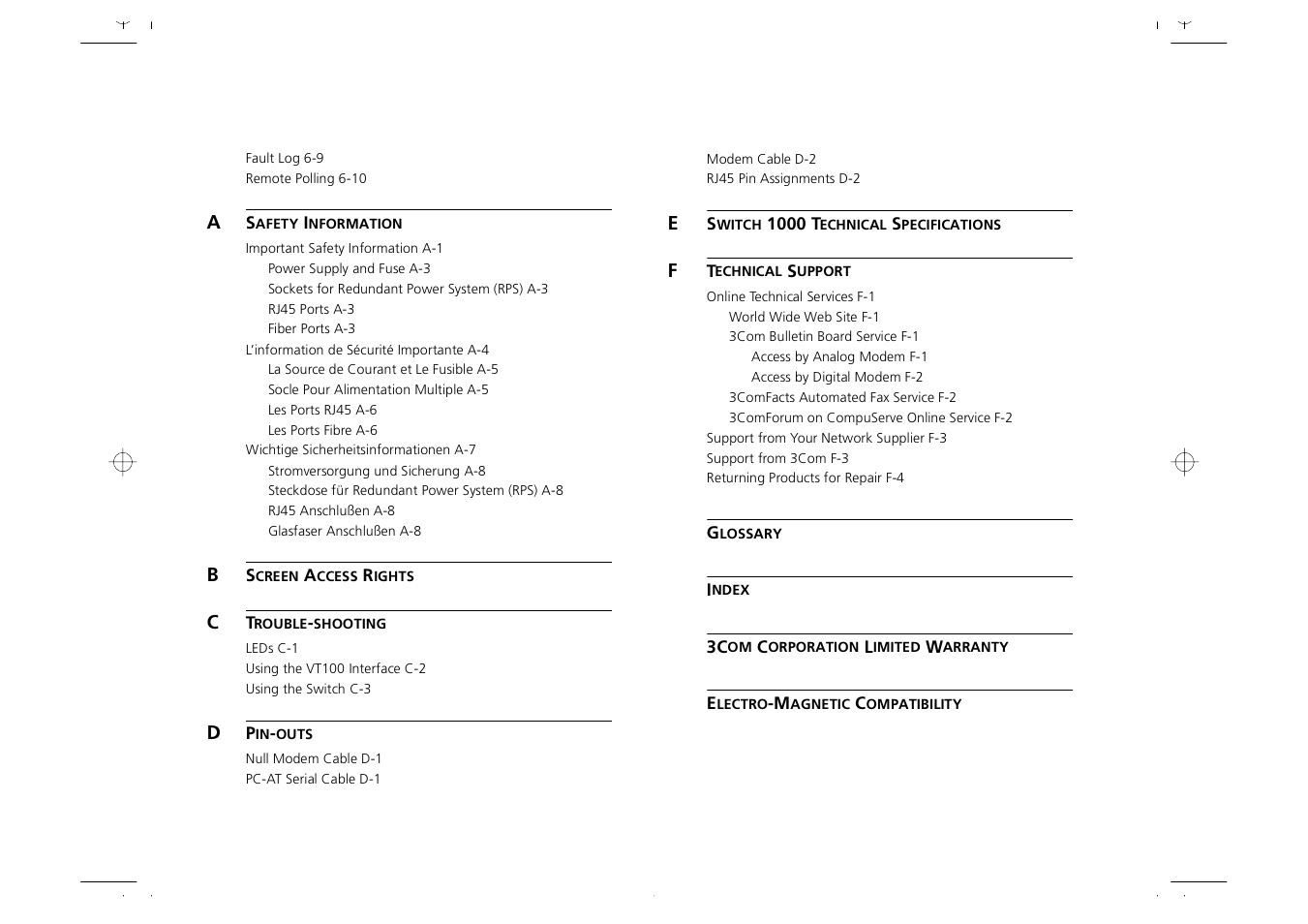 3Com 1000 User Manual | Page 6 / 152