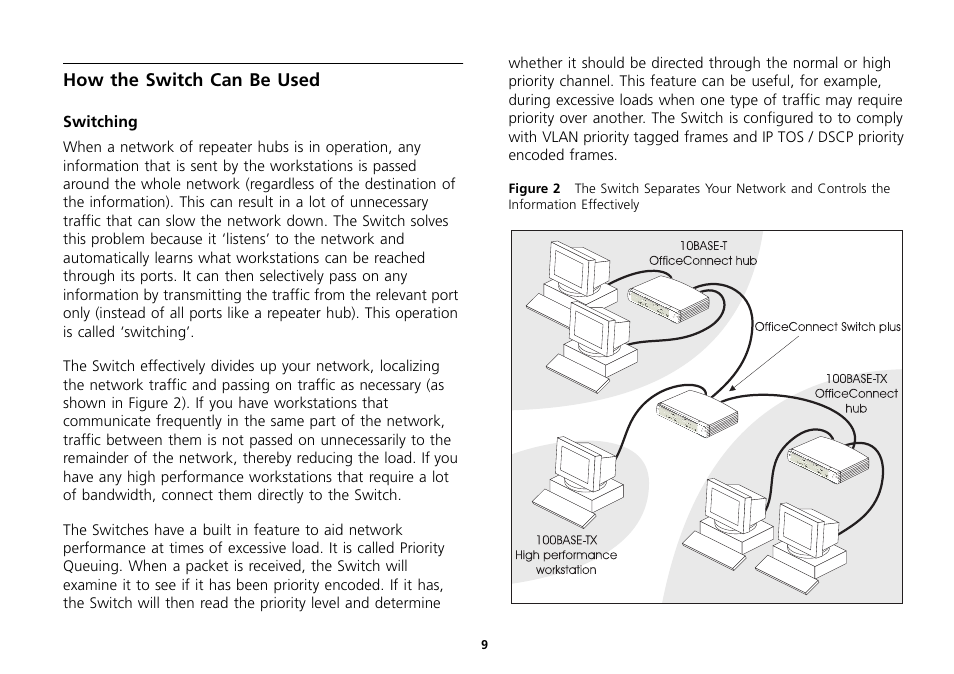 How the switch can be used, Switching, How the switch can be used 9 | Switching 9 | 3Com 16 Plus User Manual | Page 9 / 32