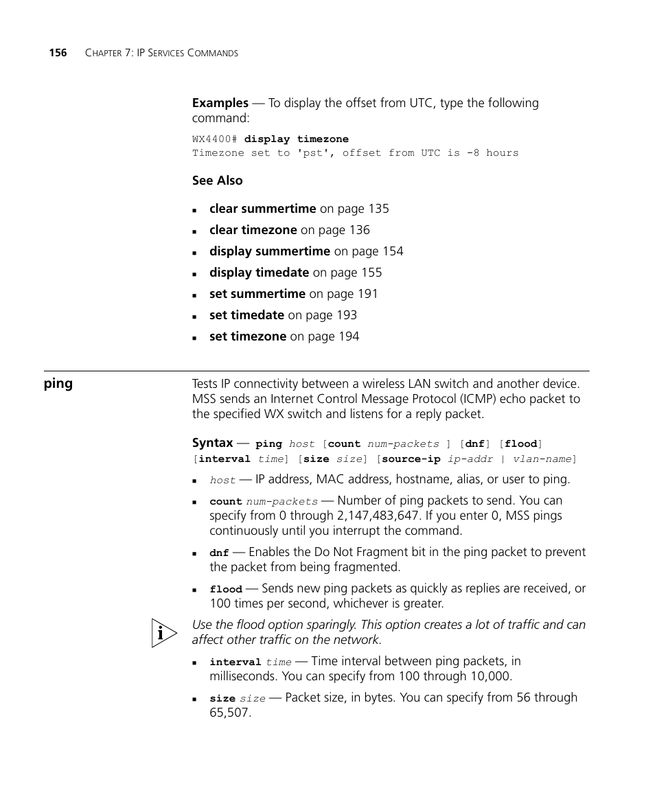 Ping | 3Com Wireless LAN WX1200 User Manual | Page 156 / 646