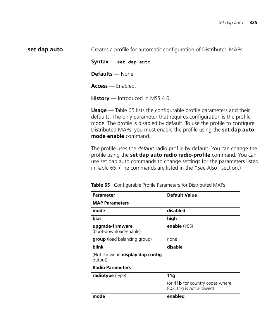 Set dap auto | 3Com Wireless LAN WX1200 User Manual | Page 325 / 646