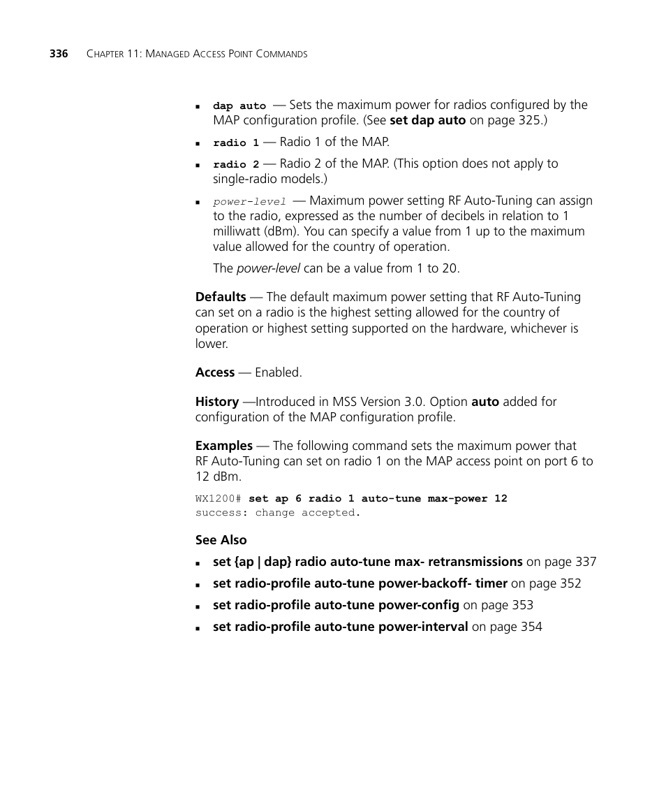 Radio 1 of the map, See also | 3Com Wireless LAN WX1200 User Manual | Page 336 / 646