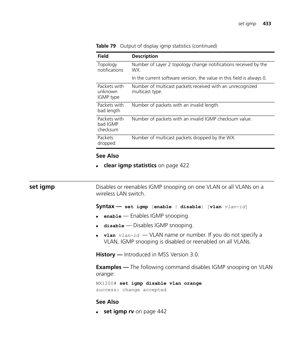 Set igmp | 3Com Wireless LAN WX1200 User Manual | Page 433 / 646