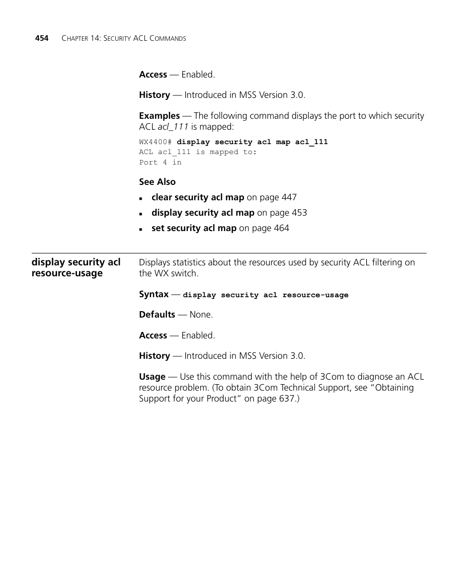 Display security acl resource-usage | 3Com Wireless LAN WX1200 User Manual | Page 454 / 646