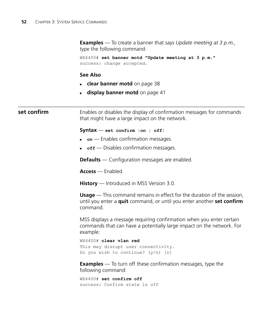 Set confirm | 3Com Wireless LAN WX1200 User Manual | Page 52 / 646