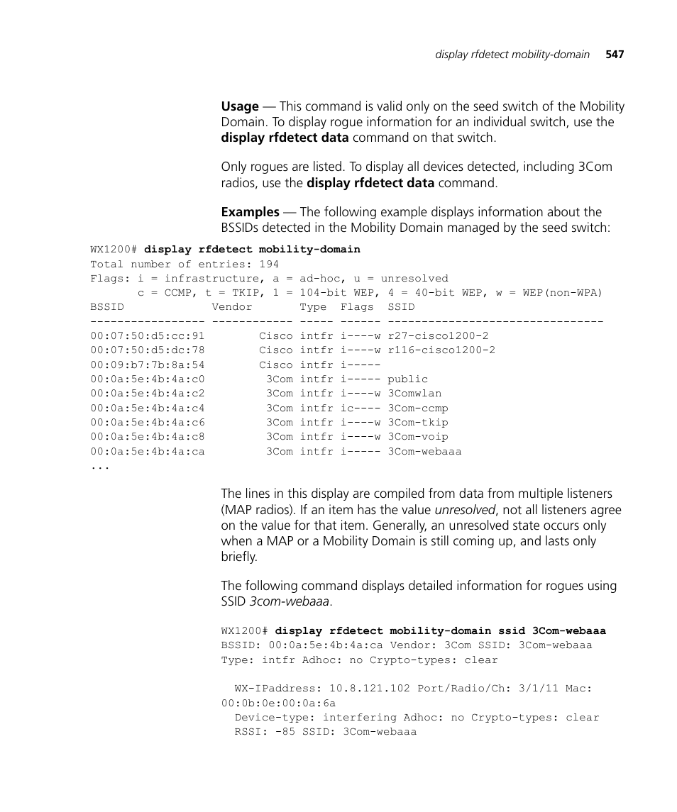 3Com Wireless LAN WX1200 User Manual | Page 547 / 646