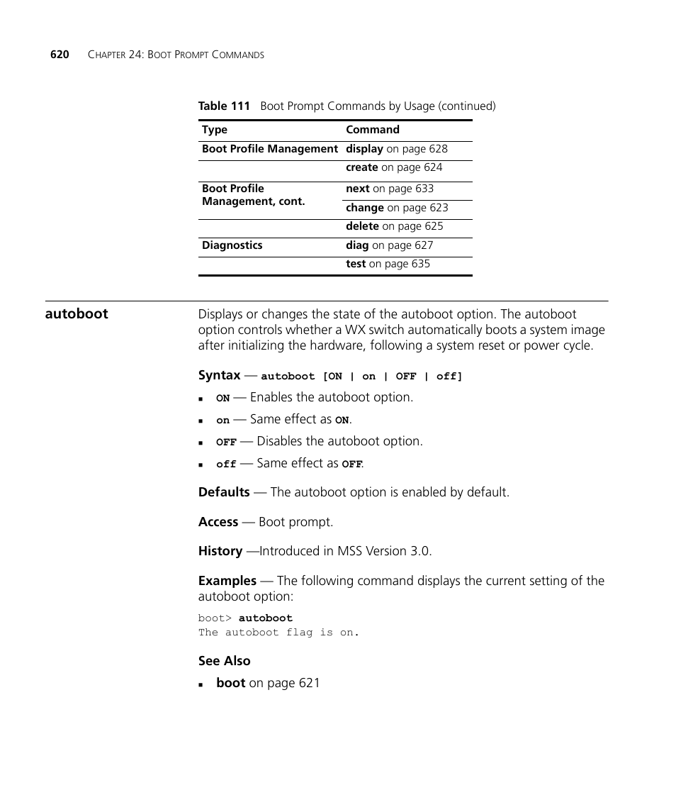 Autoboot | 3Com Wireless LAN WX1200 User Manual | Page 620 / 646