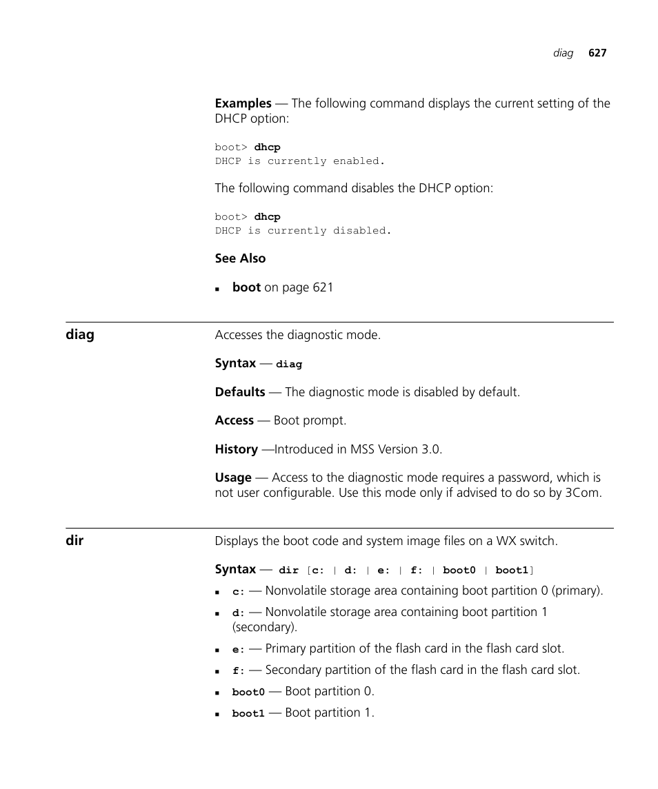 Diag | 3Com Wireless LAN WX1200 User Manual | Page 627 / 646