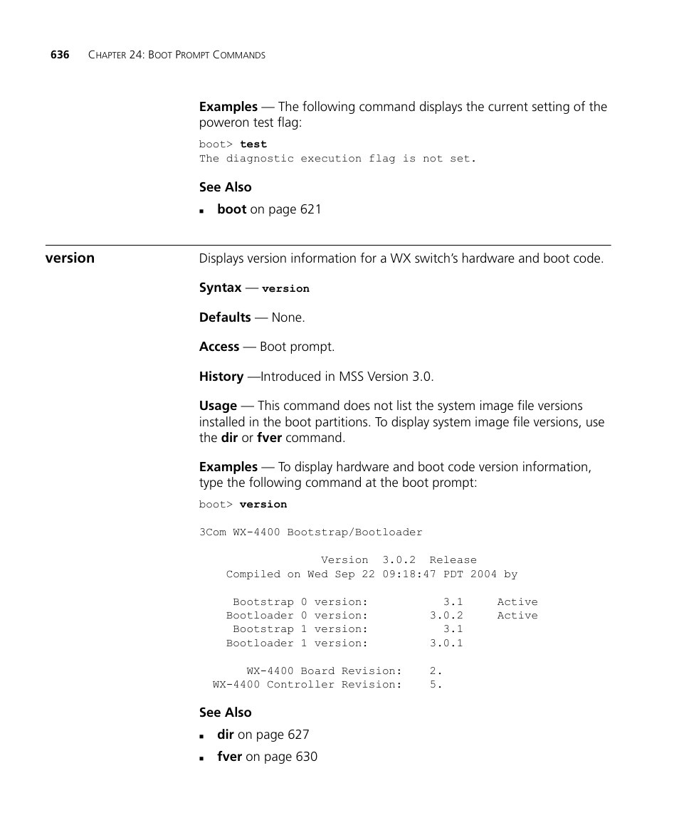 Version | 3Com Wireless LAN WX1200 User Manual | Page 636 / 646