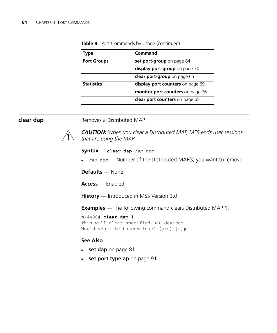 Clear dap | 3Com Wireless LAN WX1200 User Manual | Page 64 / 646