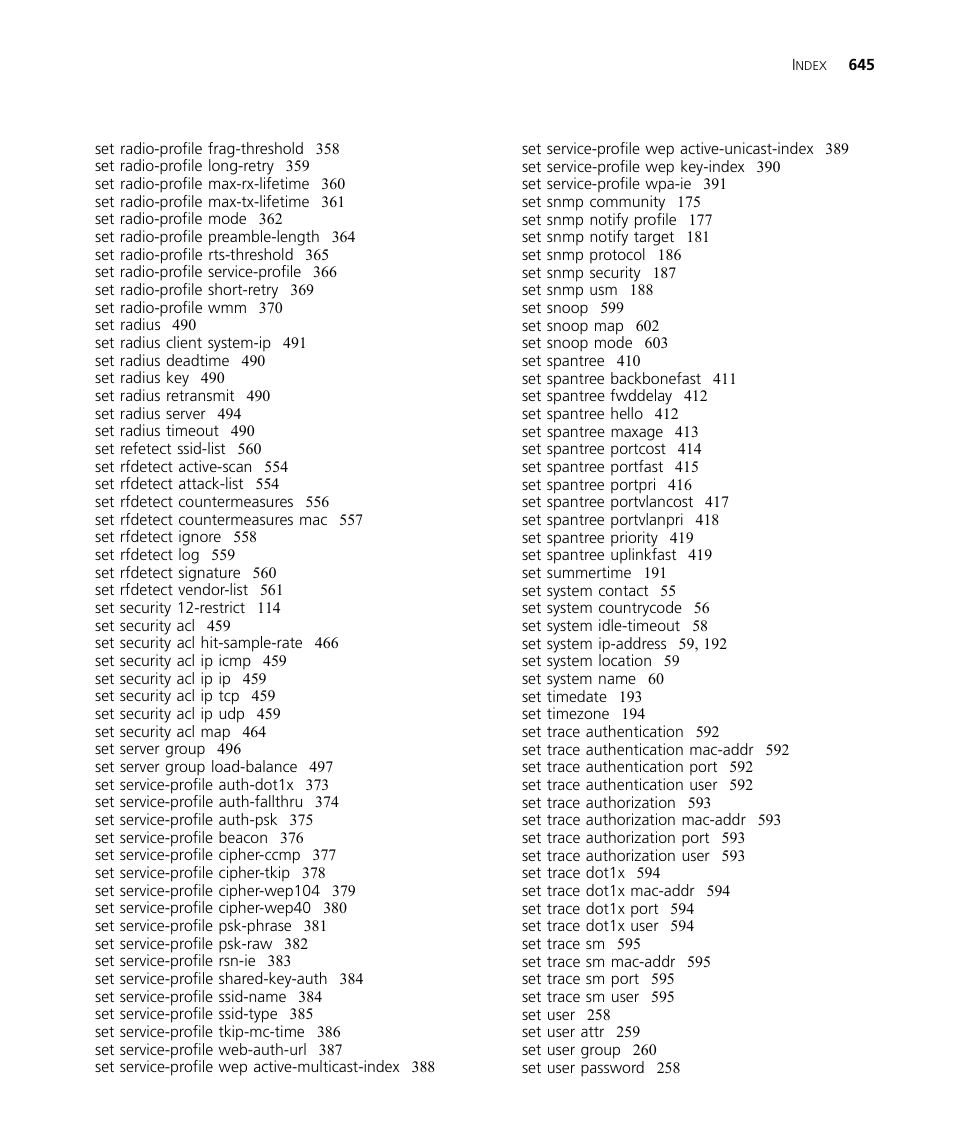 3Com Wireless LAN WX1200 User Manual | Page 645 / 646