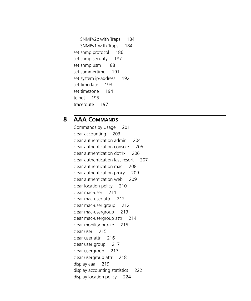 Aaa c | 3Com Wireless LAN WX1200 User Manual | Page 8 / 646
