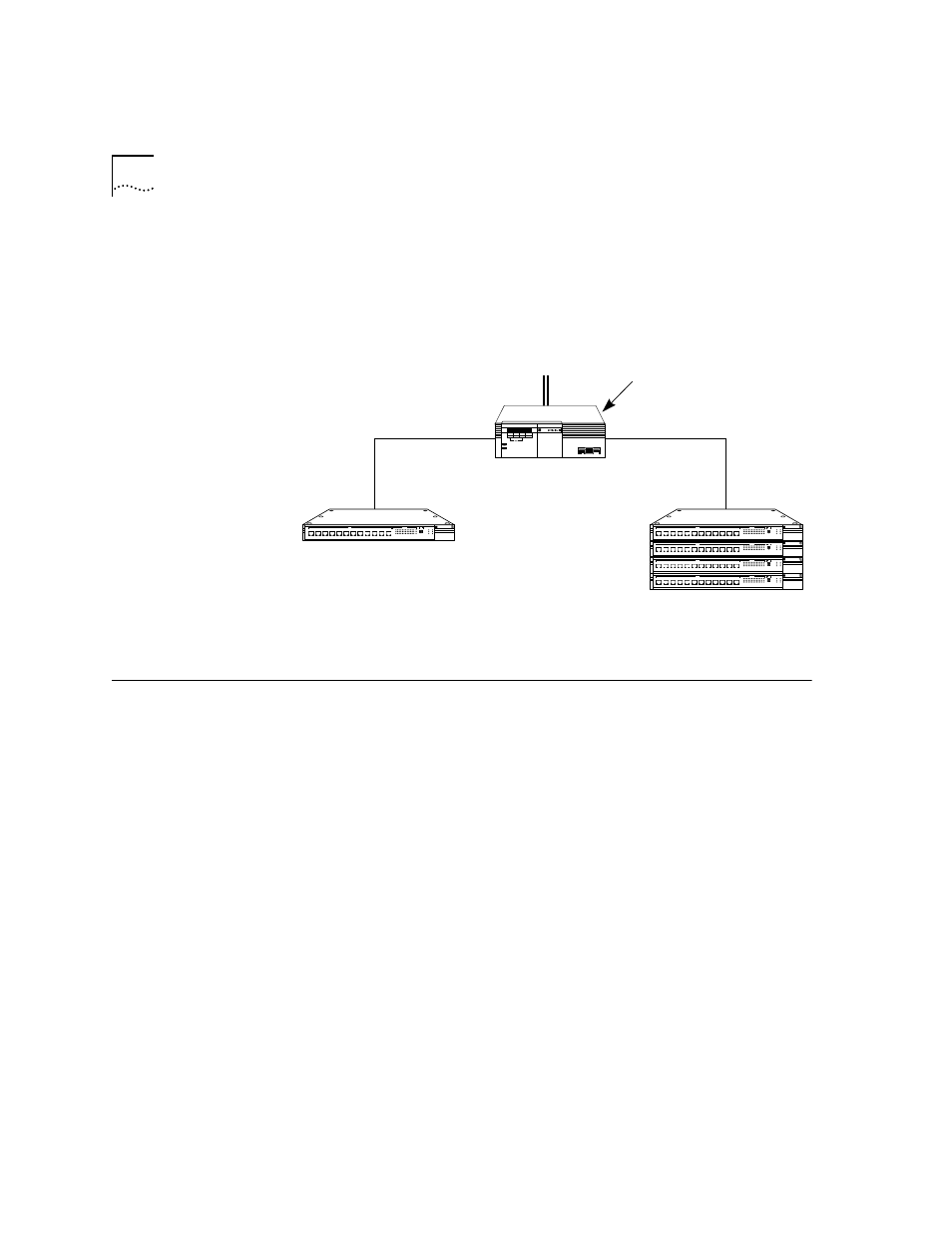 Hub to backbone, Figure3-6 connecting hubs to the network backbone, Using transceiver interface modules | 100base-tx module: category 5 two-pair utp cabling, 100base-fx module: two-strand 62.5/125 µ multimode, Hub to backbone 3-6, Using transceiver interface modules 3-6 | 3Com 100 TX User Manual | Page 30 / 64