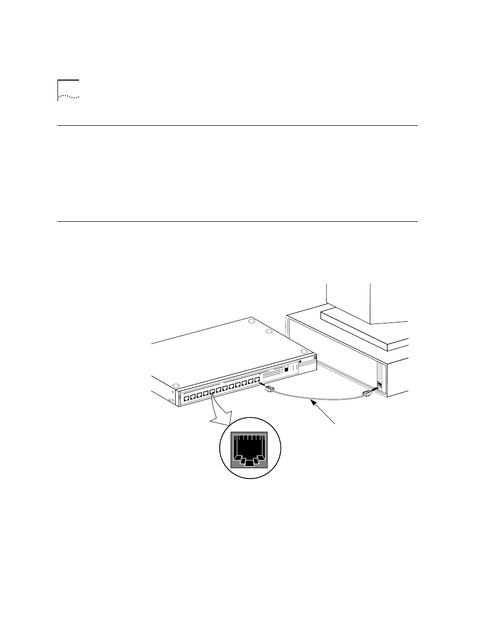 Transceiver interface module cabling requirements, 100base-tx: two pairs of category 5 twisted-pair u, 100base-fx: two-strand fiber-optic cabling (62.5/1 | Topology rules, Hub to connected workstations, Figure4-1 connecting the hub to a workstation, Hub to connected workstations 4-2, Figure 4-1 connecting the hub to a workstation, Activity, Link partition clsii | 3Com 100 TX User Manual | Page 40 / 64