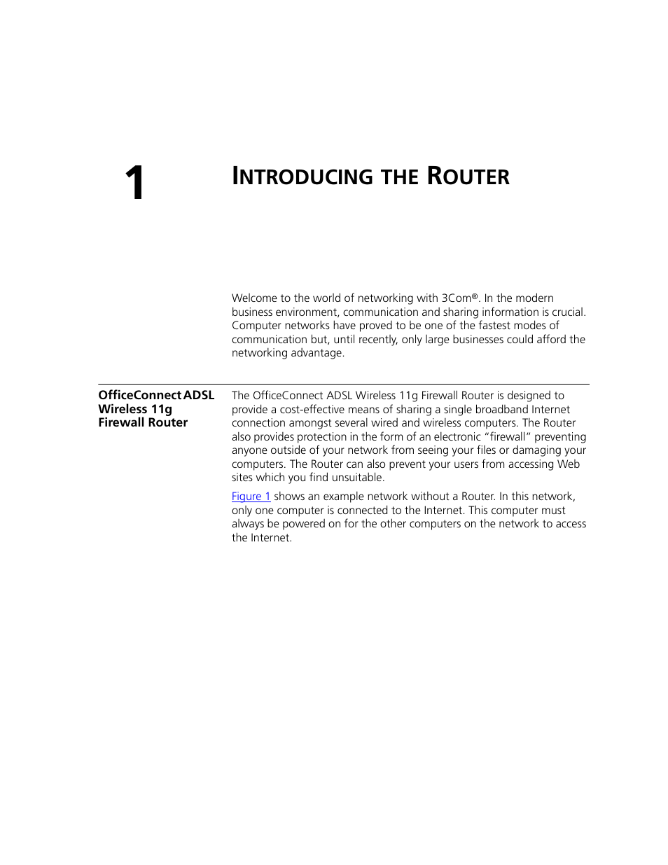 Introducing the router, Officeconnect adsl wireless 11g firewall router, Ntroducing | Outer | 3Com WL-542 User Manual | Page 11 / 124