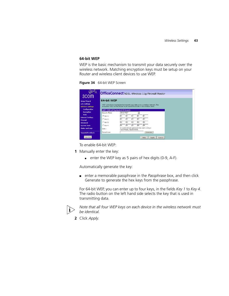 Bit wep (see | 3Com WL-542 User Manual | Page 45 / 124