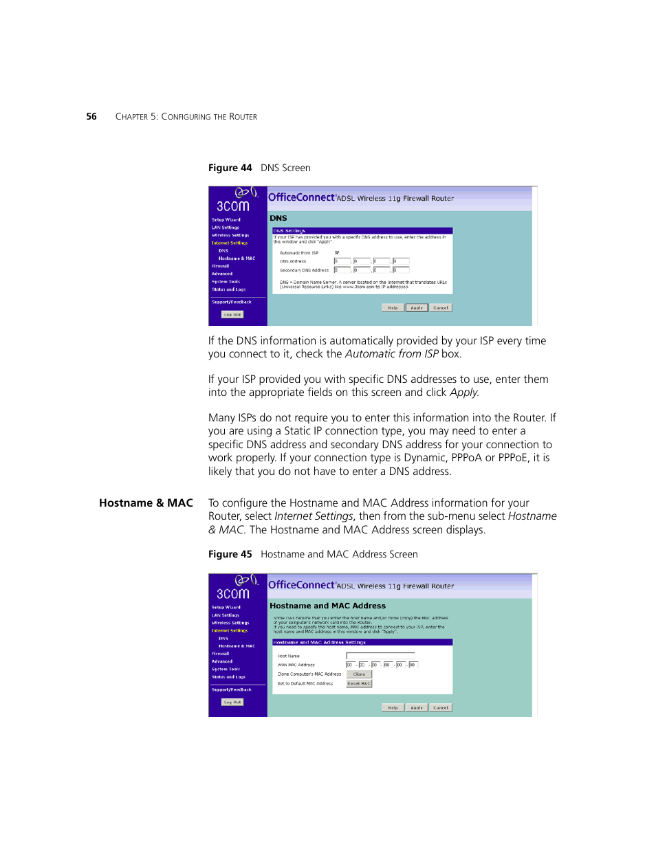 Hostname & mac | 3Com WL-542 User Manual | Page 58 / 124