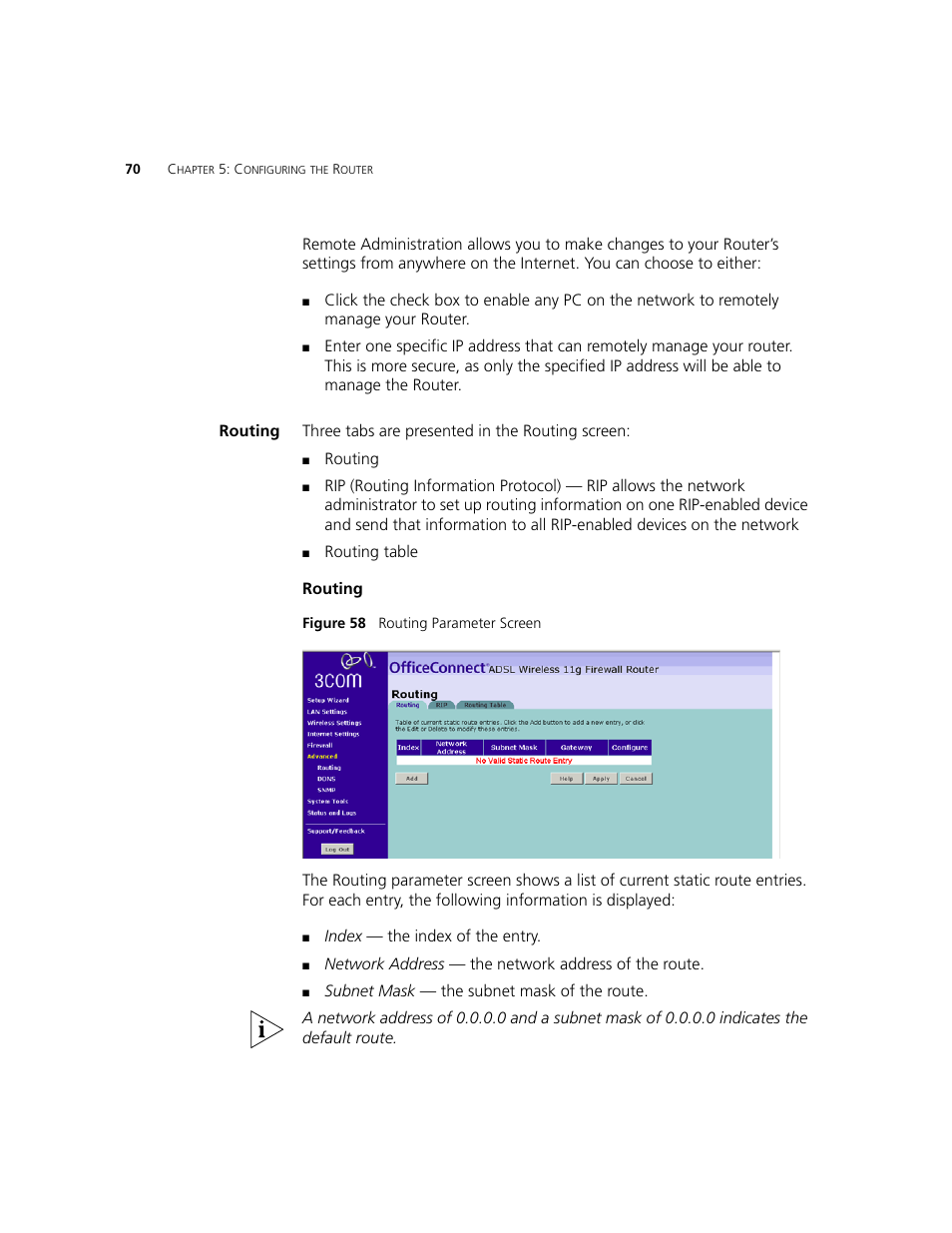 Routing | 3Com WL-542 User Manual | Page 72 / 124