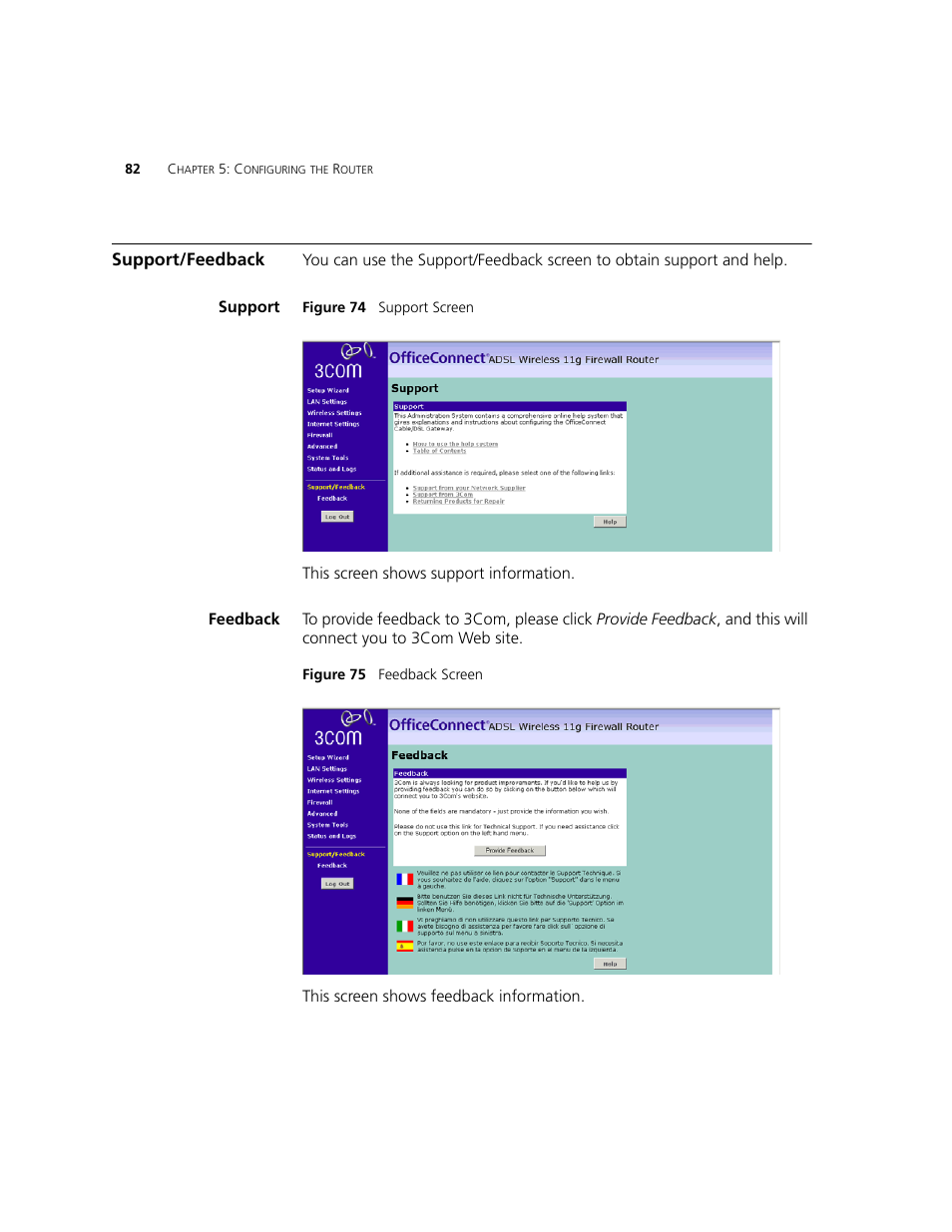 Support/feedback, Support, Feedback | 3Com WL-542 User Manual | Page 84 / 124