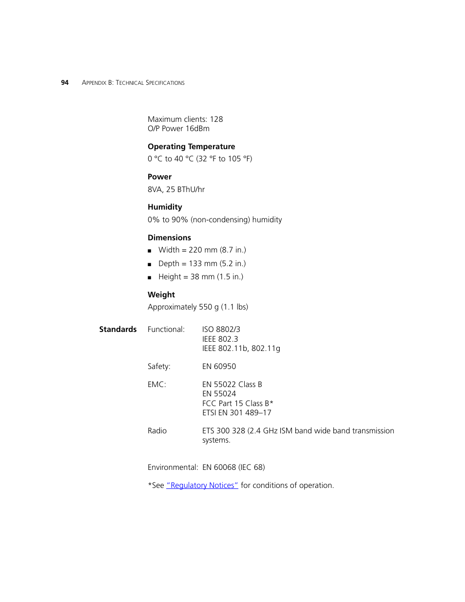 Standards | 3Com WL-542 User Manual | Page 96 / 124