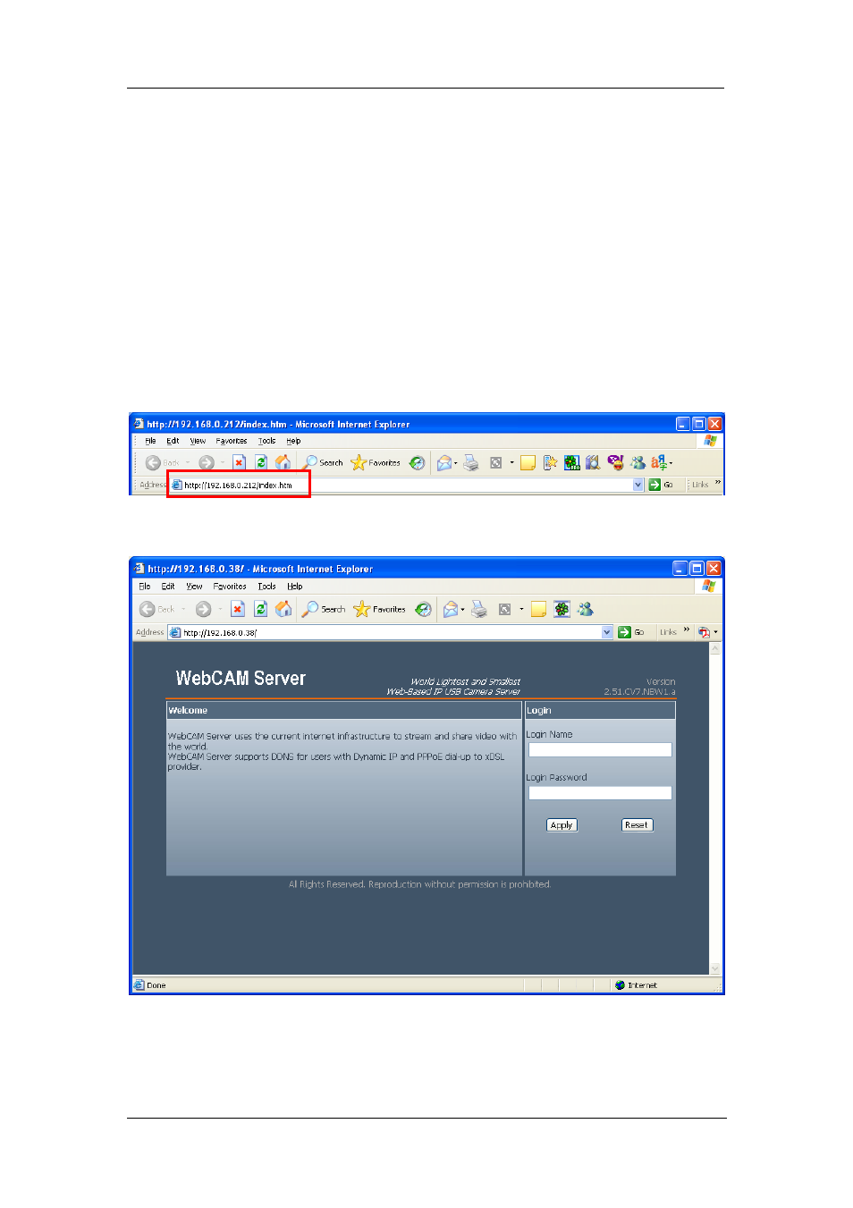 Chapter 3: web interface | 3Com iCV-01a User Manual | Page 8 / 103