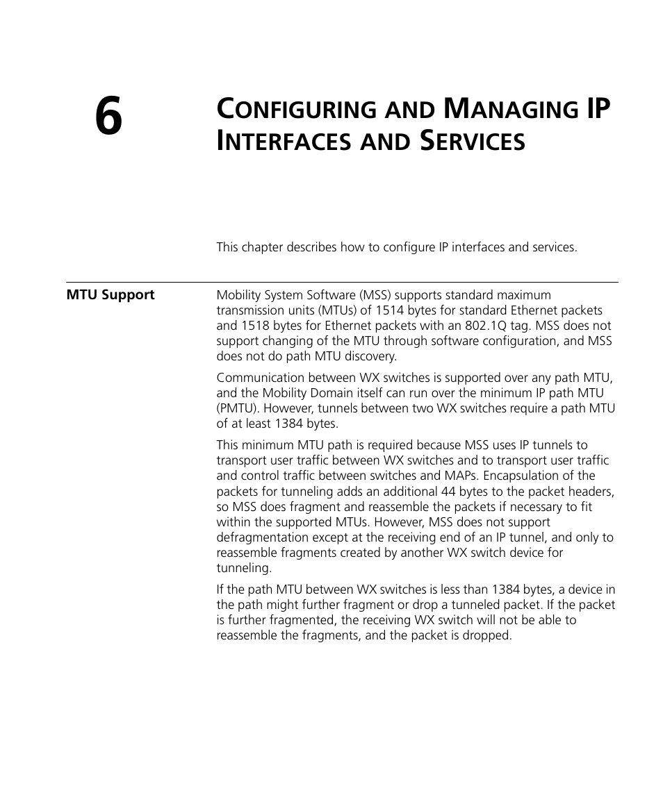 Mtu support, Onfiguring, Anaging | Ip i, Nterfaces, Ervices | 3Com WX4400 3CRWX440095A User Manual | Page 103 / 728