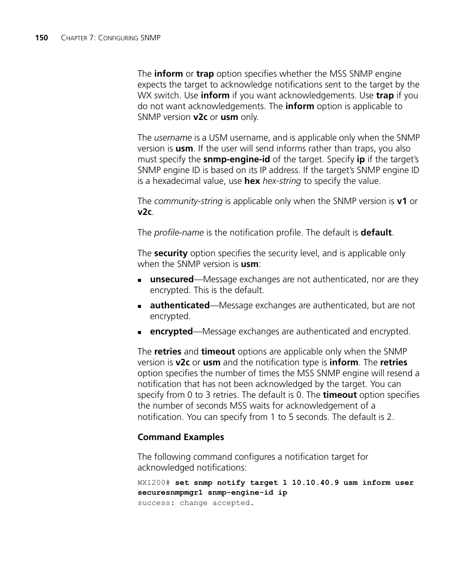 Command examples | 3Com WX4400 3CRWX440095A User Manual | Page 150 / 728