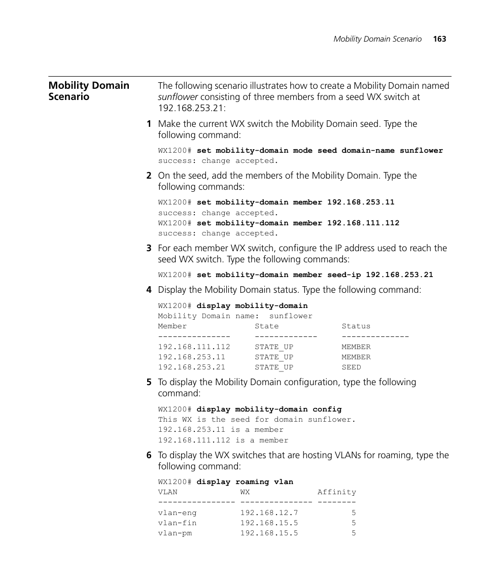 Mobility domain scenario | 3Com WX4400 3CRWX440095A User Manual | Page 163 / 728
