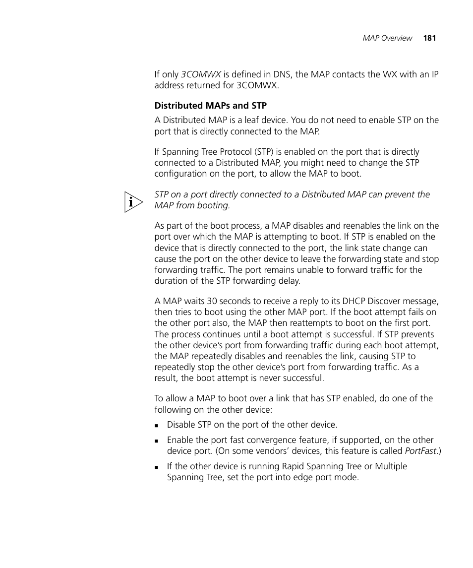 Distributed maps and stp | 3Com WX4400 3CRWX440095A User Manual | Page 181 / 728