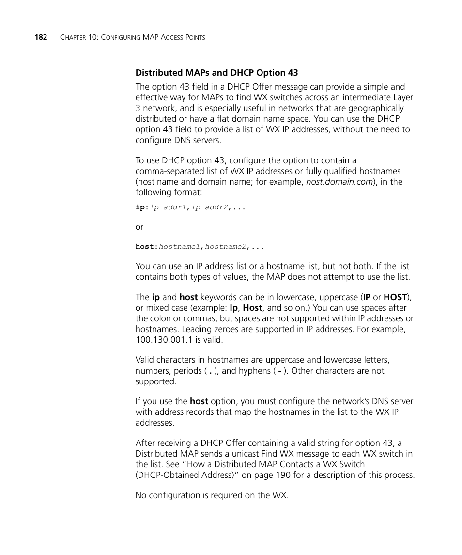Distributed maps and dhcp option 43 | 3Com WX4400 3CRWX440095A User Manual | Page 182 / 728