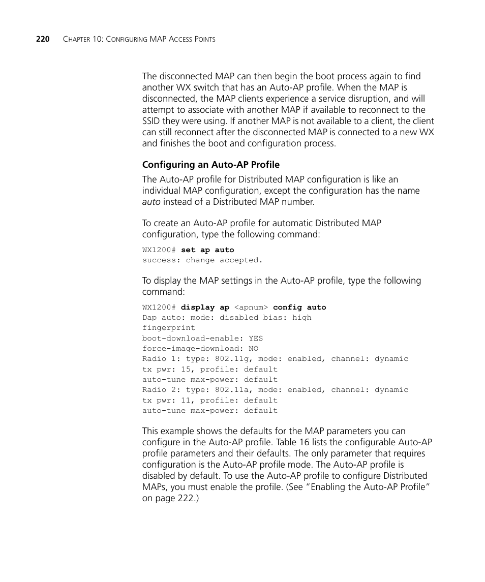 Configuring an auto-ap profile | 3Com WX4400 3CRWX440095A User Manual | Page 220 / 728
