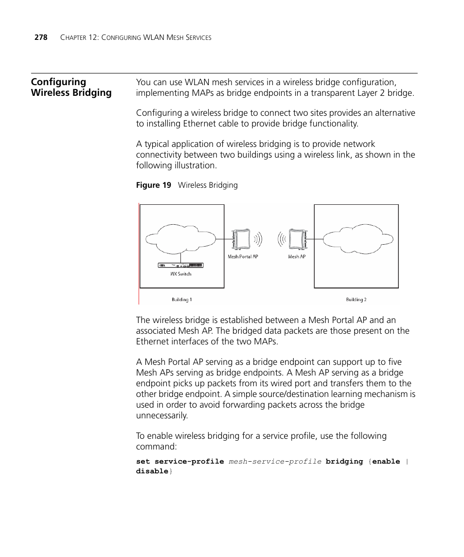 Configuring wireless bridging | 3Com WX4400 3CRWX440095A User Manual | Page 278 / 728