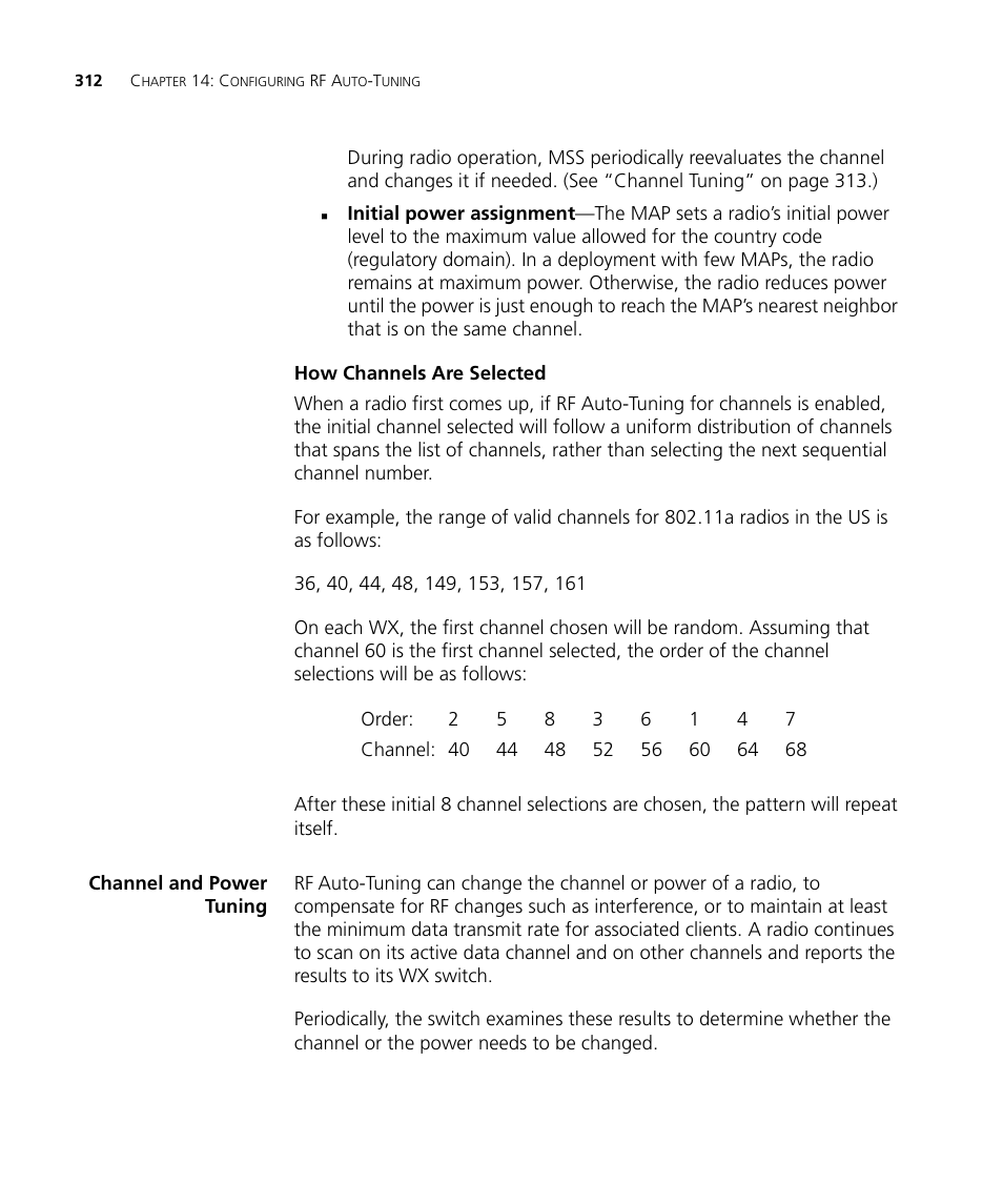 How channels are selected, Channel and power tuning | 3Com WX4400 3CRWX440095A User Manual | Page 312 / 728