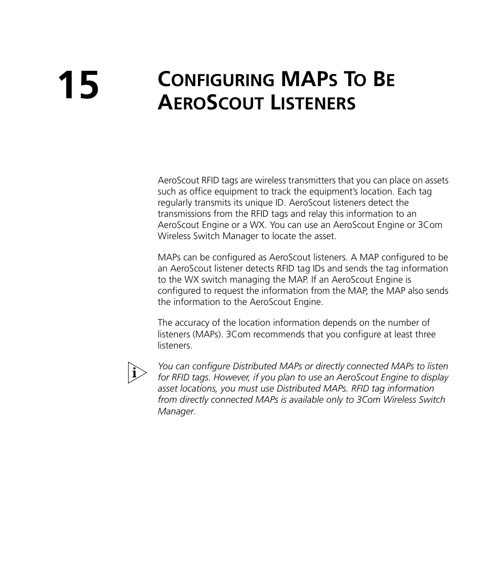 Configuring maps to be aeroscout listeners, Onfiguring, Cout | Isteners | 3Com WX4400 3CRWX440095A User Manual | Page 323 / 728