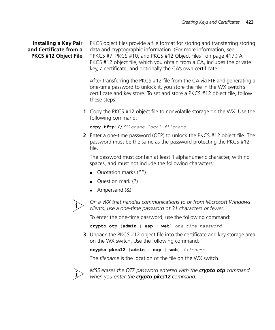 3Com WX4400 3CRWX440095A User Manual | Page 423 / 728