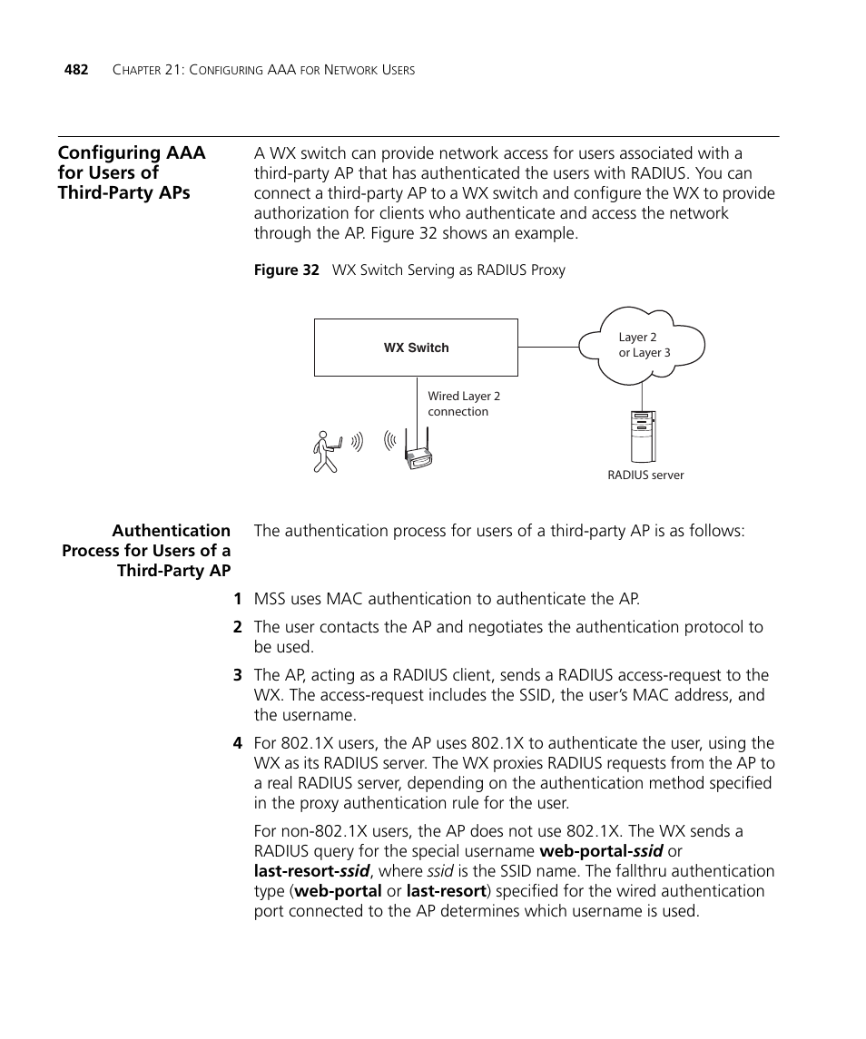 Configuring aaa for users of third-party aps | 3Com WX4400 3CRWX440095A User Manual | Page 482 / 728
