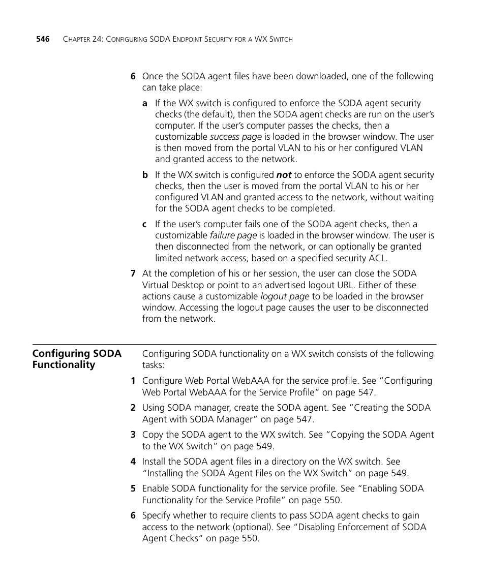 Configuring soda functionality | 3Com WX4400 3CRWX440095A User Manual | Page 546 / 728