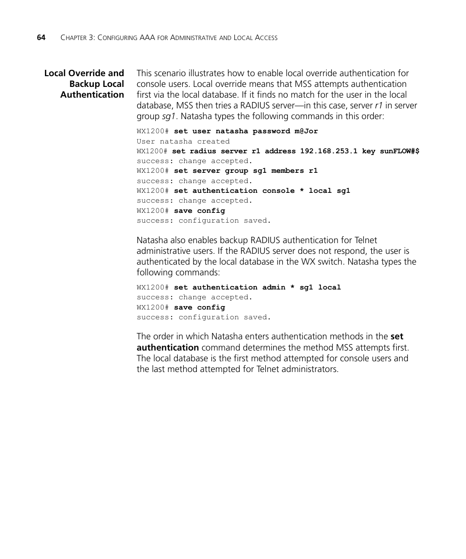 Local override and backup local authentication | 3Com WX4400 3CRWX440095A User Manual | Page 64 / 728