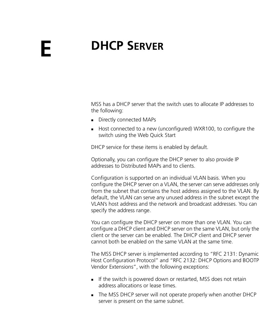 Dhcp server, Dhcp s, Erver | 3Com WX4400 3CRWX440095A User Manual | Page 663 / 728