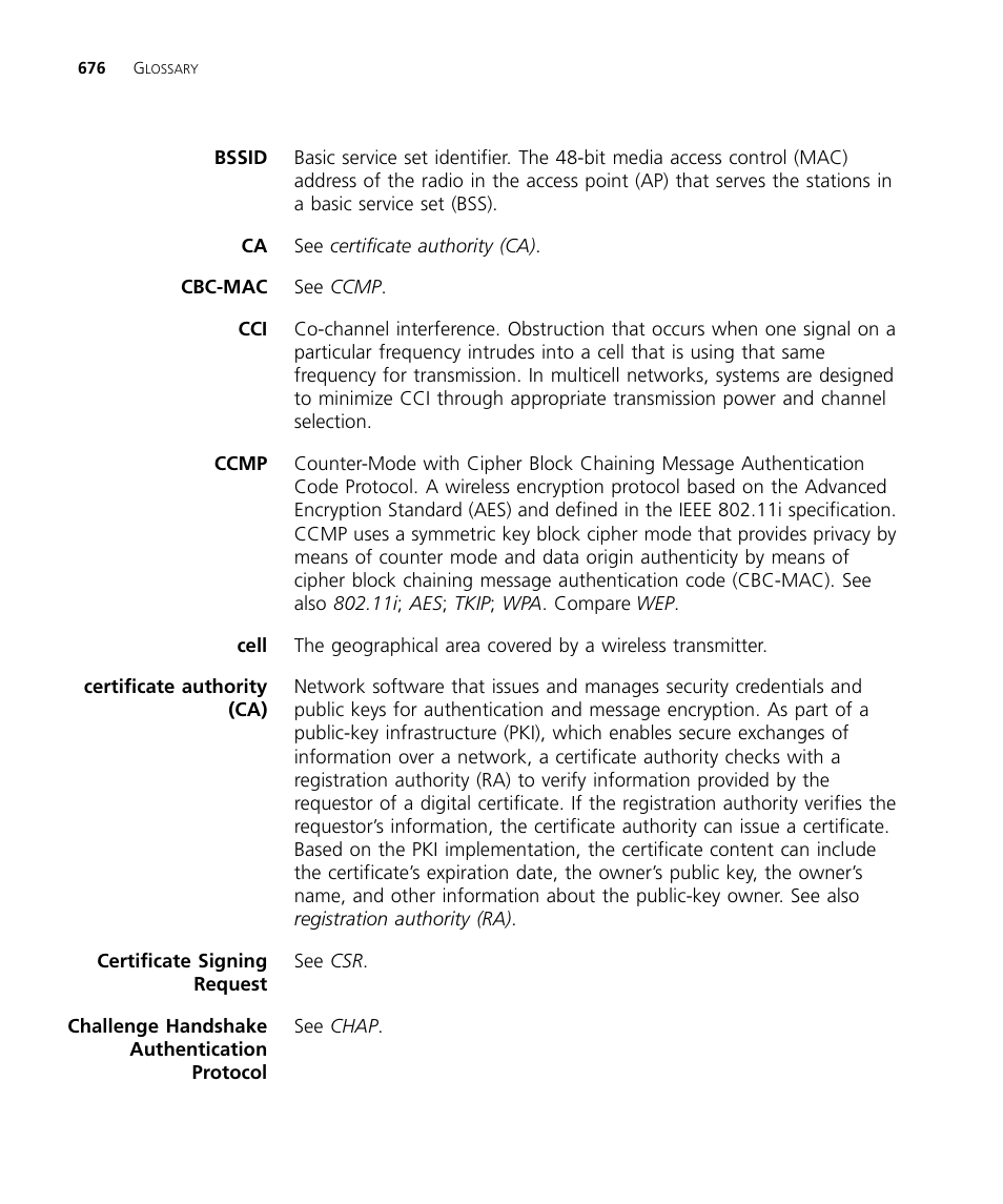 Ccmp, Bssid | 3Com WX4400 3CRWX440095A User Manual | Page 676 / 728