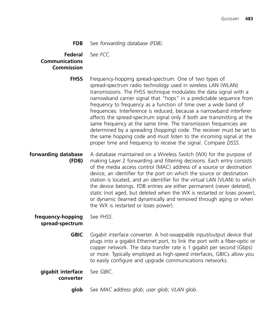 E fhss | 3Com WX4400 3CRWX440095A User Manual | Page 683 / 728