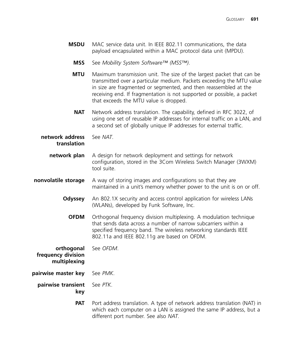 Msdu | 3Com WX4400 3CRWX440095A User Manual | Page 691 / 728